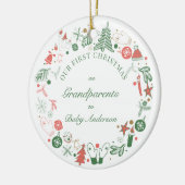 Eerste Grootouders kerstboomgaard Pet handschoenen Keramisch Ornament (Links)