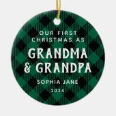 Eerste grootouders Kerstmis Rustic Pset Keramisch Ornament (Voorkant)