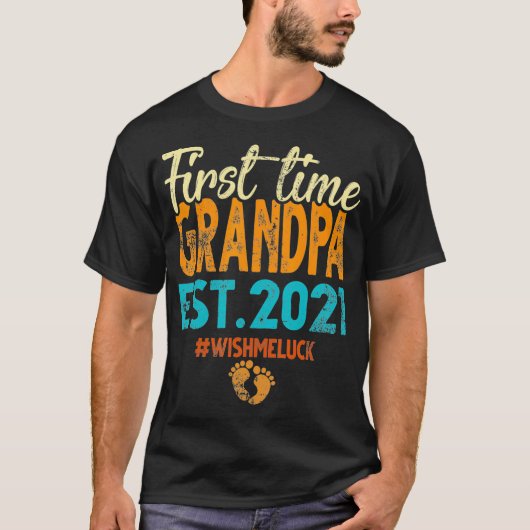 eerste grootpa EST 2021-cadeautjes T-shirt (Voorkant)