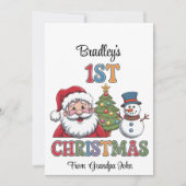 Eerste grote kerstcadeau Label Feestdagenkaart (Voorkant)