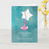 Eerste grote kleindochtergeefjes, Baby in sterren Kaart (Gele Bloem)