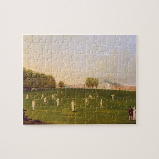 Eerste grote wedstrijd van cricket gespeeld door l legpuzzel (Horizontaal)