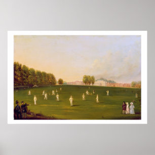 Eerste grote wedstrijd van cricket gespeeld door l poster