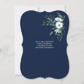 EERSTE H. Communie bloemen navy met tekst Kaart (Achterkant)