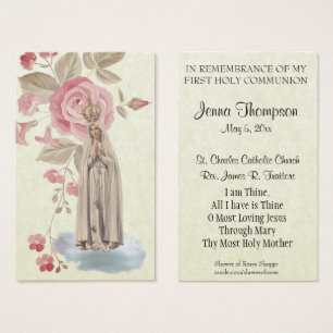 EERSTE H. COMMUNIE FATIMA GEBED HEILIGE KAART