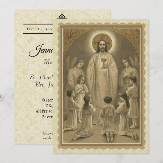 EERSTE H. COMMUNIE JESUS KINDEREN HERINNERING KAART (Voorkant / Achterkant)