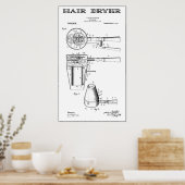 EERSTE HAARDROOGPATENT ART 1911 POSTER (Keuken)