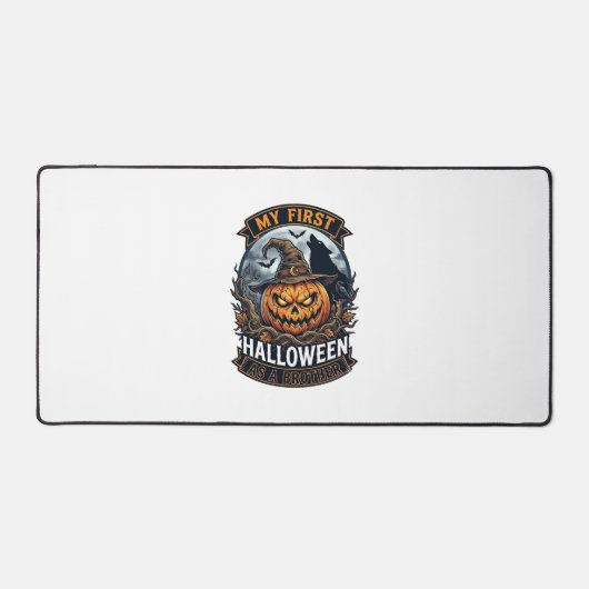 Eerste Halloween Als Broeder Pompoen Wolf Maan_1 Bureaumat (Voorkant)
