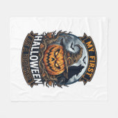 Eerste Halloween Als Broeder Pompoen Wolf Maan_1 Fleece Deken (Voorkant (Horizontaal))