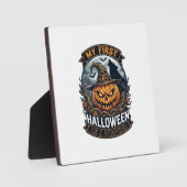 Eerste Halloween Als Broeder Pompoen Wolf Maan_1 Fotoplaat (Voorkant)