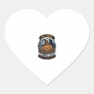Eerste Halloween Als Broeder Pompoen Wolf Maan_1 Hart Sticker