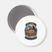 Eerste Halloween Als Broeder Pompoen Wolf Maan_1 Magneet (Voorkant / Achterkant)