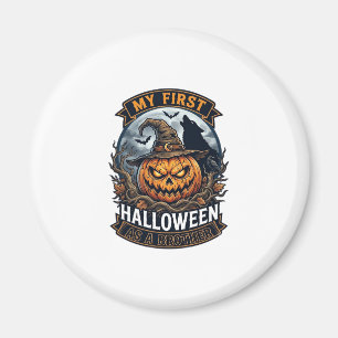 Eerste Halloween Als Broeder Pompoen Wolf Maan_1 Magneet