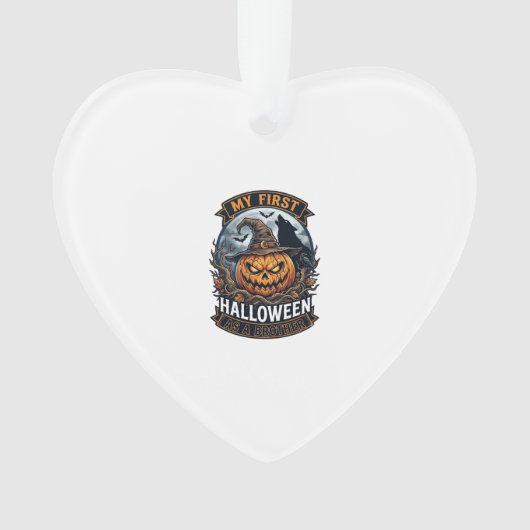 Eerste Halloween Als Broeder Pompoen Wolf Maan_1 Ornament (voorkant)