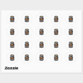 Eerste Halloween Als Broeder Pompoen Wolf Maan_1 Ronde Sticker (Vel)