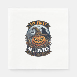 Eerste Halloween Als Broeder Pompoen Wolf Maan_1 Servet