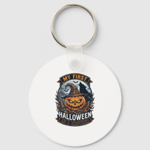 Eerste Halloween Als Broeder Pompoen Wolf Maan_1 Sleutelhanger