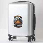 Eerste Halloween Als Broeder Pompoen Wolf Maan_1 Sticker (Koffer)