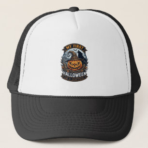 Eerste Halloween Als Broeder Pompoen Wolf Maan_1 Trucker Pet
