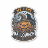 Eerste Halloween als broer Pumpkin Wolf Moon_1 Sticker (Voorkant)