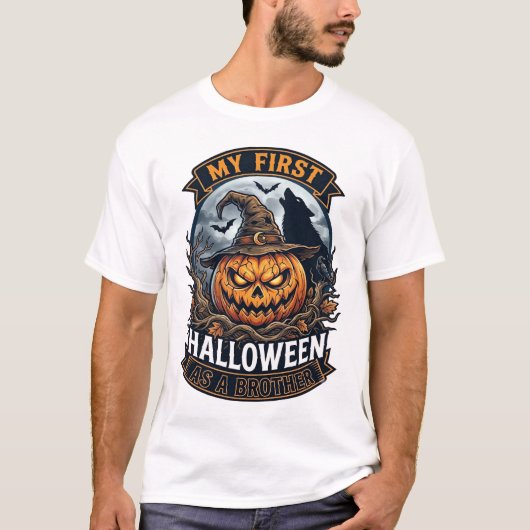 Eerste Halloween als broer Pumpkin Wolf Moon_1 T-shirt (Voorkant)