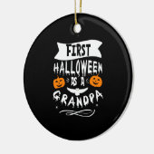 Eerste Halloween als grootvader Grappig Halloween Keramisch Ornament (Links)