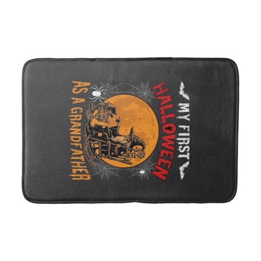 Eerste Halloween als Grootvader Tovenaar Vleermuis Badmat (Voorkant)
