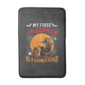 Eerste Halloween als Grootvader Tovenaar Vleermuis Badmat (Voorkant Verticaal)