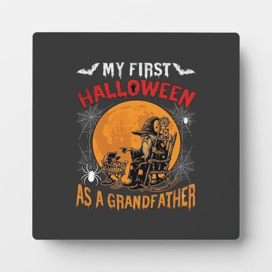 Eerste Halloween als Grootvader Tovenaar Vleermuis Fotoplaat (Voorkant)