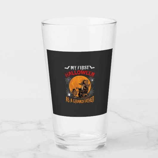 Eerste Halloween als Grootvader Tovenaar Vleermuis Glas (Voorkant)