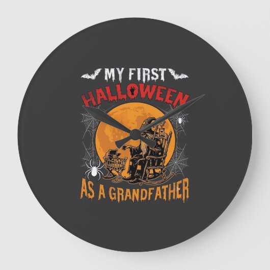 Eerste Halloween als Grootvader Tovenaar Vleermuis Grote Klok (Voorkant)