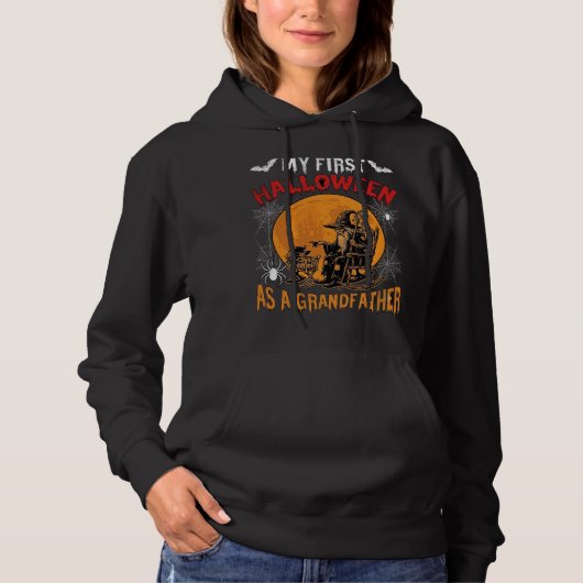 Eerste Halloween als Grootvader Tovenaar Vleermuis Hoodie (Voorkant)