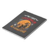 Eerste Halloween als Grootvader Tovenaar Vleermuis Notitieblok (Linkerzijde)
