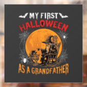 Eerste Halloween als Grootvader Tovenaar Vleermuis Raamsticker (Vel 2)