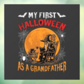 Eerste Halloween als Grootvader Tovenaar Vleermuis Raamsticker (Vel 3)