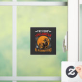 Eerste Halloween als Grootvader Tovenaar Vleermuis Raamsticker (Huis)