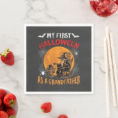 Eerste Halloween als Grootvader Tovenaar Vleermuis Servet (Insitu)