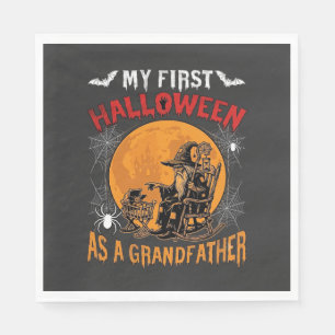 Eerste Halloween als Grootvader Tovenaar Vleermuis Servet