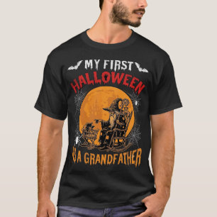 Eerste Halloween als Grootvader Tovenaar Vleermuis T-shirt