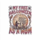 Eerste Halloween Als Heksenskeletmaan Moeder_1 Sticker (Voorkant)