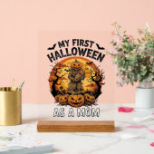 Eerste Halloween als Moeder Pompoen Vogelverschrik Acryl Bord (Huwelijk)