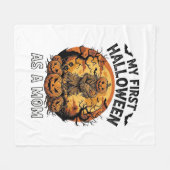 Eerste Halloween als Moeder Pompoen Vogelverschrik Fleece Deken (Voorkant (Horizontaal))