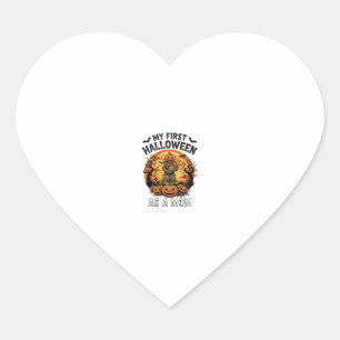 Eerste Halloween als Moeder Pompoen Vogelverschrik Hart Sticker