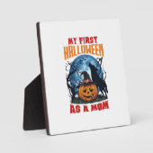 Eerste Halloween Als Moeder Pompoen Wolf Maan_1 Fotoplaat (Voorkant)