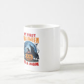 Eerste Halloween Als Moeder Pompoen Wolf Maan_1 Koffiemok (Voorkant rechts)
