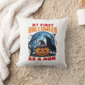 Eerste Halloween Als Moeder Pompoen Wolf Maan_1 Kussen (Deken)