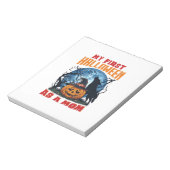 Eerste Halloween als Moeder Pompoen Wolf Maan_1 Notitieblok (Linkerzijde)