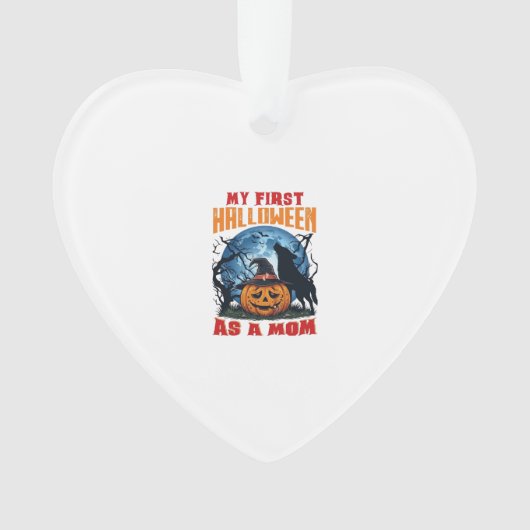 Eerste Halloween Als Moeder Pompoen Wolf Maan_1 Ornament (voorkant)