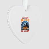 Eerste Halloween Als Moeder Pompoen Wolf Maan_1 Ornament (voorkant)
