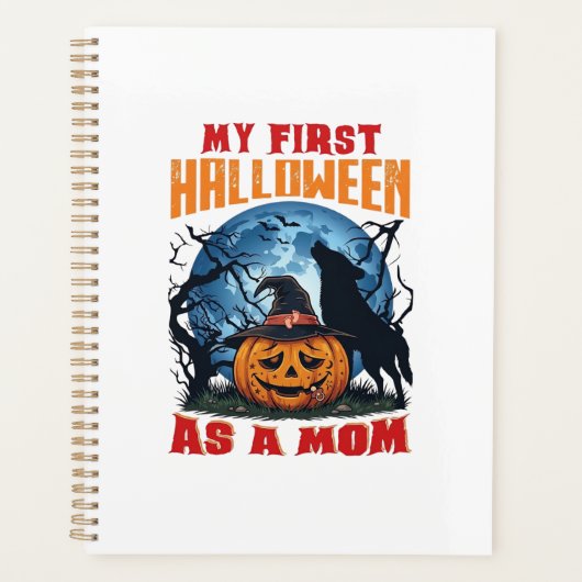 Eerste Halloween Als Moeder Pompoen Wolf Maan_1 Planner (Voorkant)